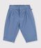 Pantal&oacute;n de sarga lisa para beb&eacute; azul