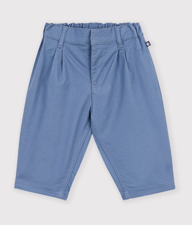 Pantal&oacute;n de sarga lisa para beb&eacute; azul