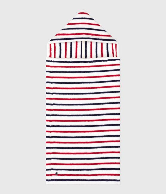 Capa de baño de rizo a rayas para bebé blanco MARSHMALLOW/blanco MULTICO