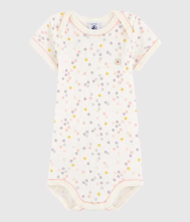 Bodi de manga corta de beb&eacute; ni&ntilde;a rosa/blanco