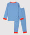 Pijama milrayas de niño de algodón azul RUISSEAU/blanco MARSHMALLOW