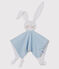 Peluche de punto, el emblemático tejido de Petit Bateau. azul ACIER/blanco MARSHMALLOW