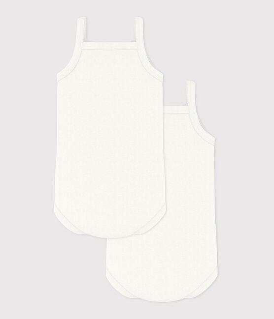 Juego de 2 bodis con tirantes para bebé niña variante 1