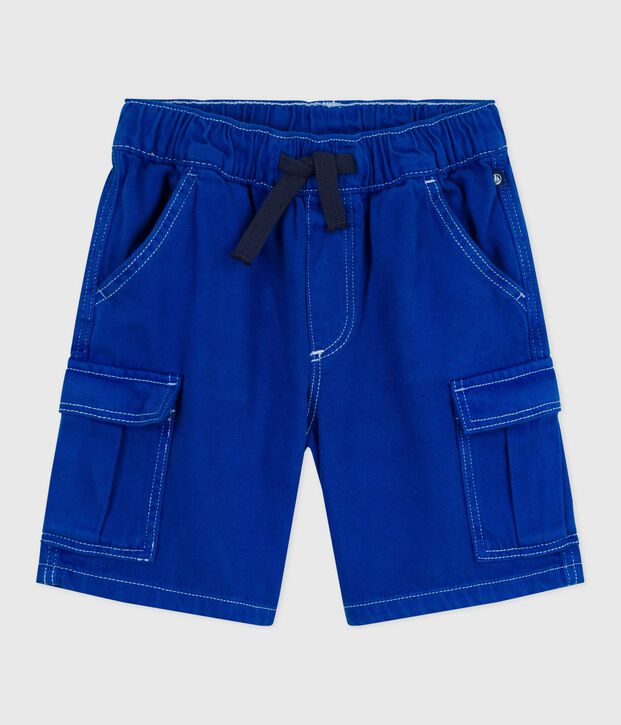 Bermudas cargo infantiles de algod&oacute;n azul