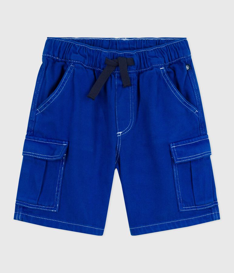 Bermudas cargo infantiles de algod&oacute;n azul