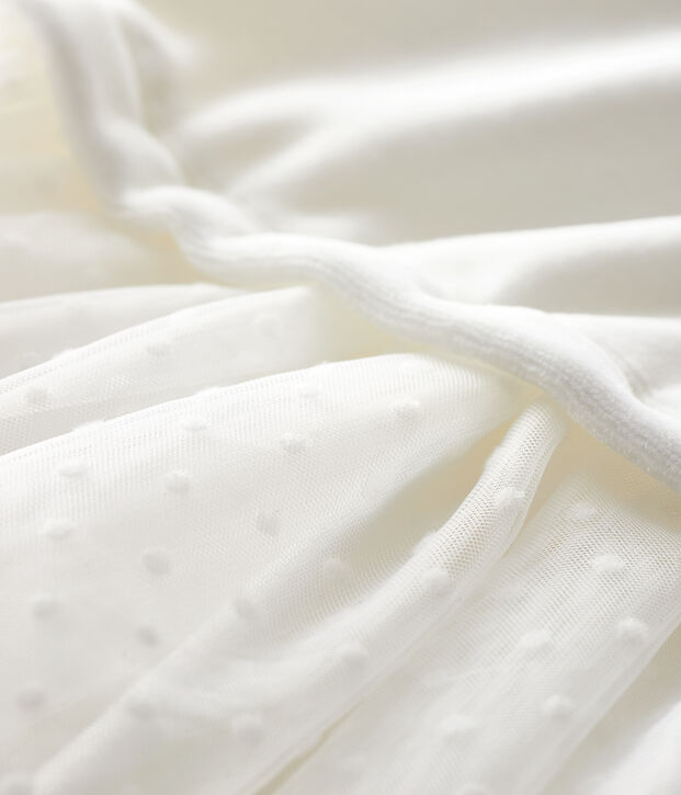 Vestido de manga larga para beb&eacute; ni&ntilde;a blanco