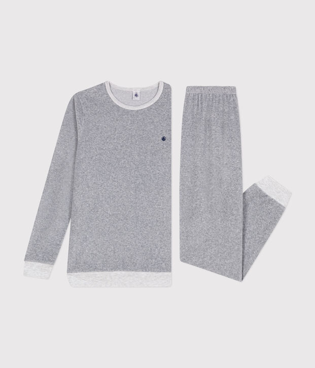 Pijama de terciopelo liso para adolescente CALCE = FUMEE CHINE