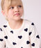 Pijama infantil de rizo de algodón con estampado de corazones azul MILK/ SOIR