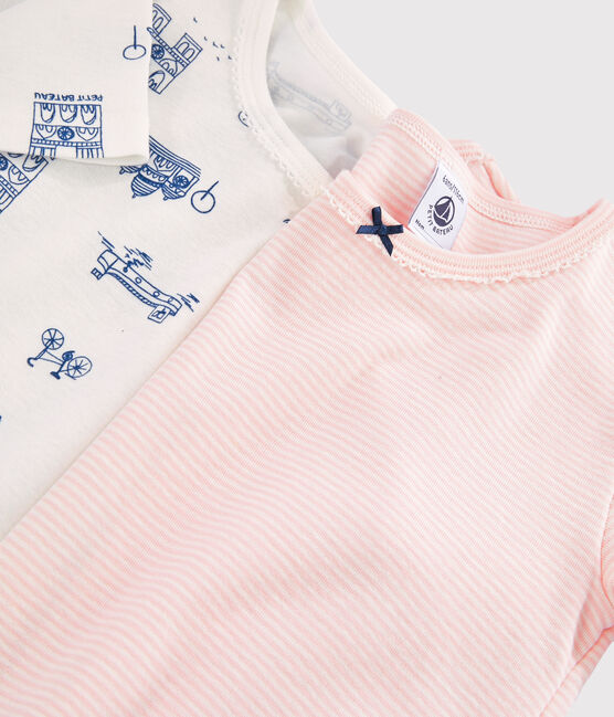 Juego de 2 camisetas de manga corta con estampado de París de niña pequeña variante 1