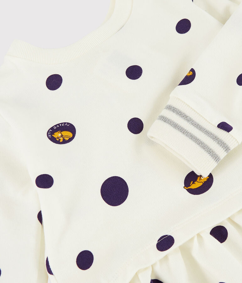 Vestido de manga larga para beb&eacute; ni&ntilde;a blanco/multicolor