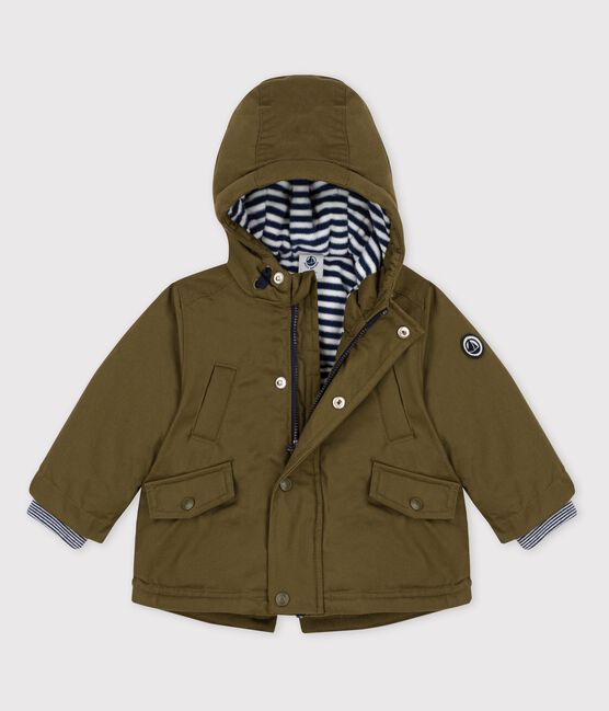 Parka hidrófuga de bebé. verde MILITARY
