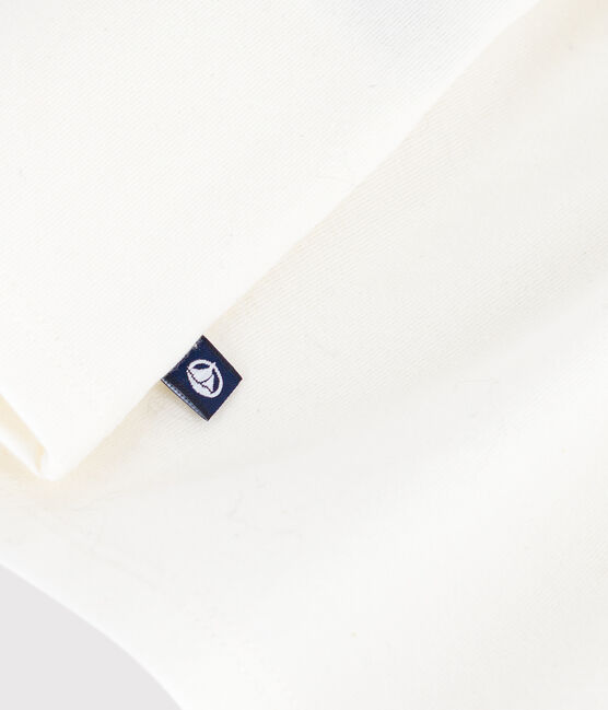 Camiseta de algodón de manga larga con estampado de logo vintage para bebé blanco MARSHMALLOW