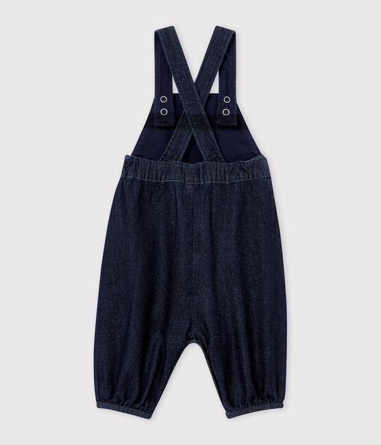 Peto en malla denim para bebé niña azul DENIM BLEU FONCE