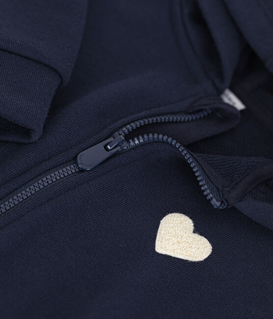 Sudadera de felpa con cremallera y capucha para niña azul SMOKING
