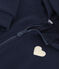 Sudadera de felpa con cremallera y capucha para niña azul SMOKING