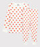 Pijama con estampado gráfico de niña/niño de algodón orgánico blanco MARSHMALLOW/ SPICY