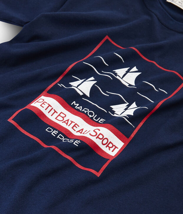 Camiseta mixta con motivo de postal azul