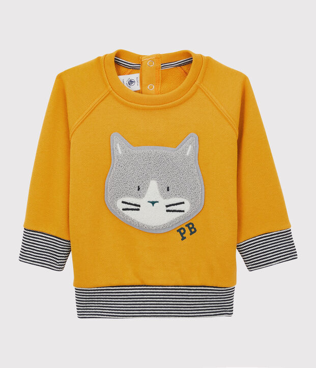 Sudadera de mulet&oacute;n de beb&eacute;. amarillo
