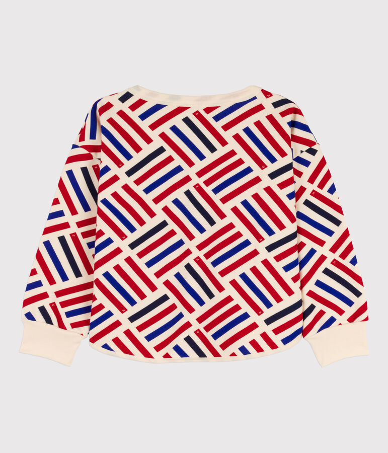 Sudadera estampada de mulet&oacute;n de ni&ntilde;a / ni&ntilde;o crudo/multicolor