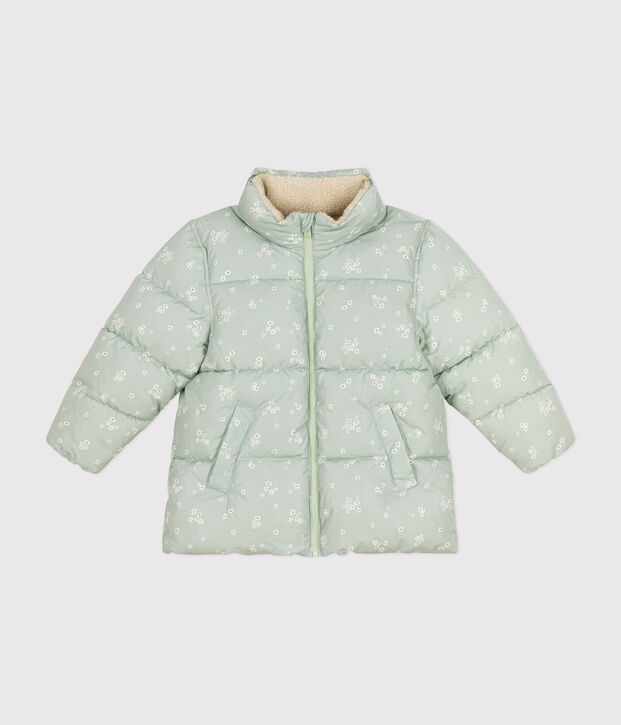 Plum&iacute;fero con capucha plegable para ni&ntilde;a verde/multicolor