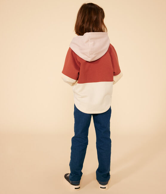 Sudadera con capucha de muletón de niña marron FAMEUX/ MULTICO