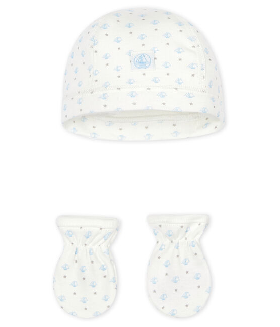 Juego de gorro de recién nacido y manoplas para bebé de punto variante 2