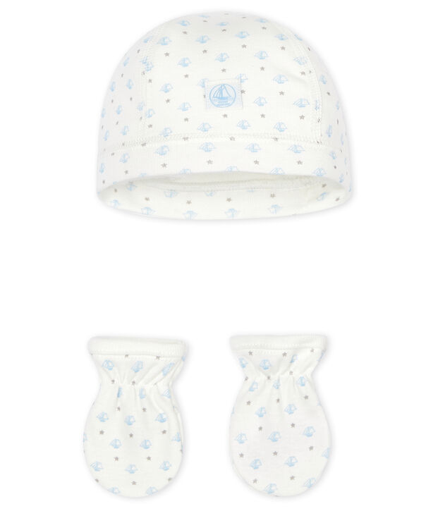 Juego de gorro de reci&eacute;n nacido y manoplas para beb&eacute; de punto multicolor