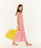 Vestido sin mangas para mujer rosa GROSEILLER/blanco MARSHMALLOW