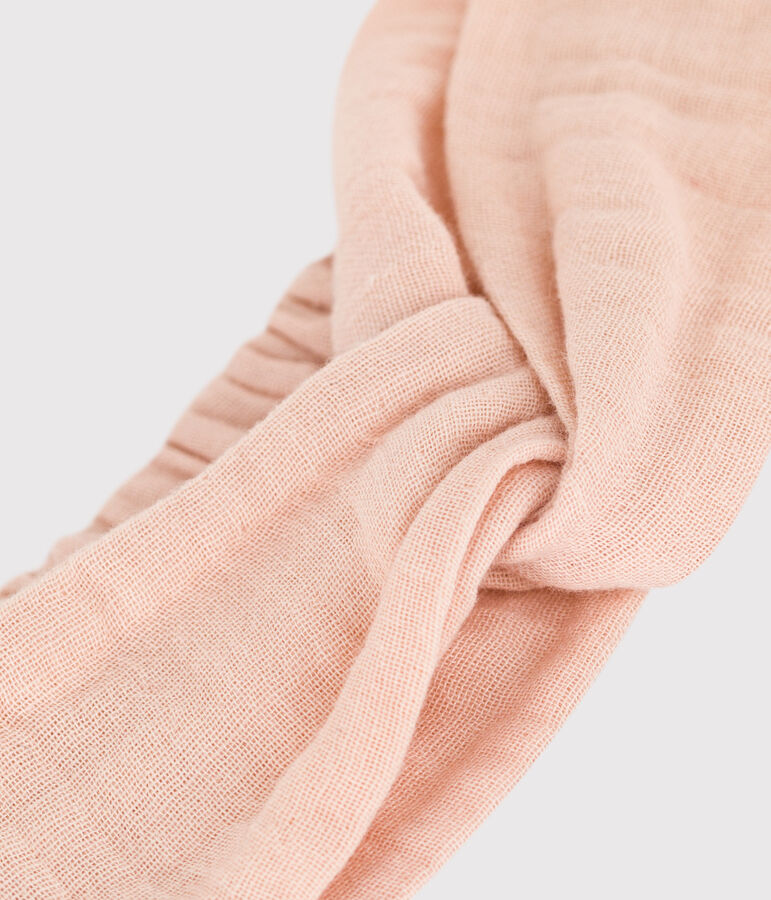 Diadema de gasa de algod&oacute;n rosa para beb&eacute; rosa