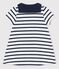 Vestido con cuello marinero de jersey grueso ecológico de bebé blanco MARSHMALLOW/azul SMOKING