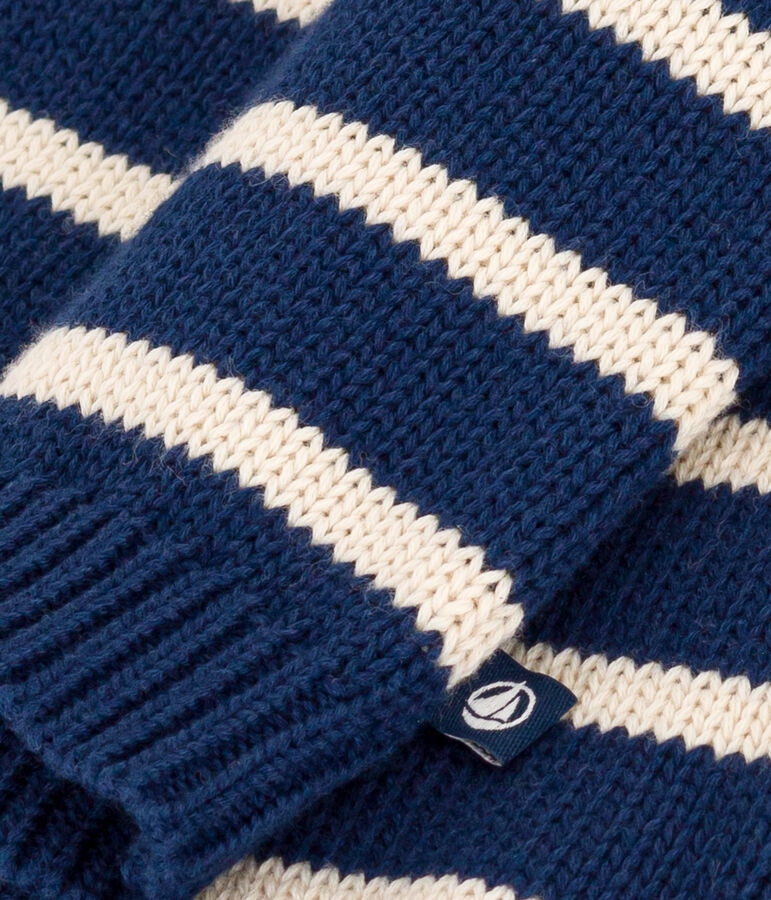 Jersey de algod&oacute;n de beb&eacute; azul/crudo