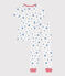 Pijama infantil de algodón con estampado de estrellas blanco MARSHMALLOW/azul ALASKA