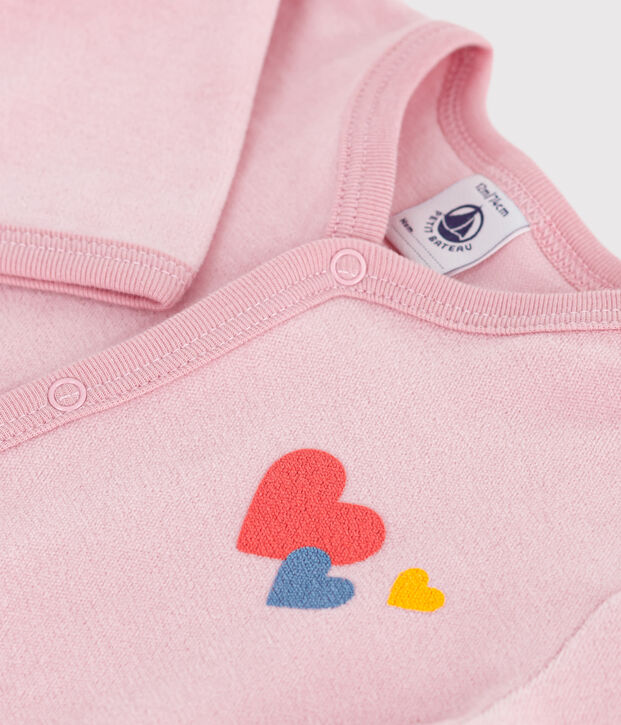 Pijama de terciopelo liso para beb&eacute; rosa