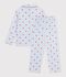 Pijama infantil abotonado de algod&oacute;n con estampado de corazones blanco/multicolor