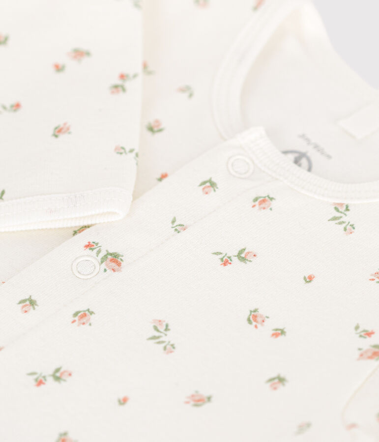 Bodyjama de algod&oacute;n sin pies para beb&eacute; blanco/multicolor