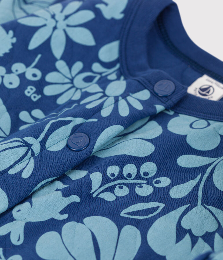 C&aacute;rdigan estampado de tejido t&uacute;bico acolchado de ni&ntilde;a azul/azul