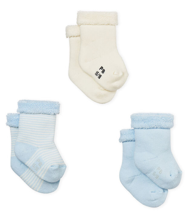 Lote de tres pares de calcetines mixtos de beb&eacute; multicolor