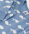 Pijama infantil de algodón con estampado de ballena azul BEACH/ MARSHMALLOW