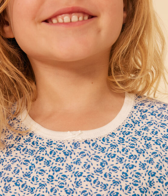 Pijama pirata infantil de algodón con estampado de flor azul MARSHMALLOW/ INCOGNITO