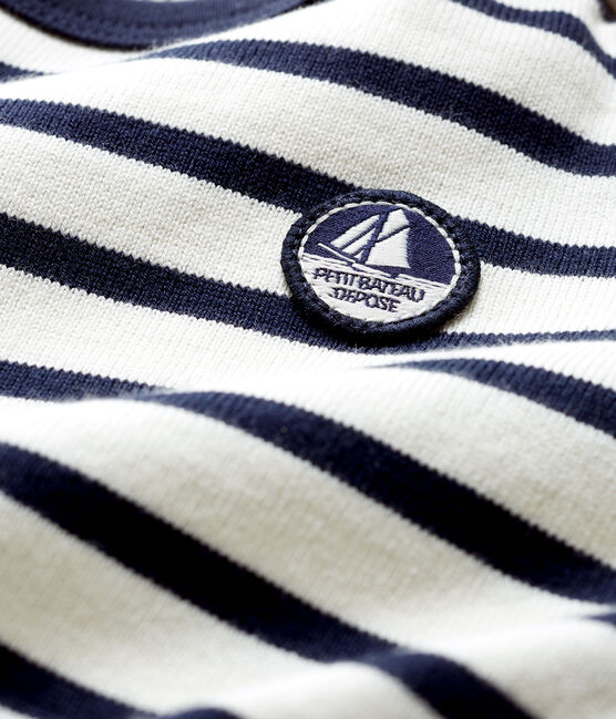 Jersey marinero emblemático para bebé unisex beige COQUILLE/azul SMOKING