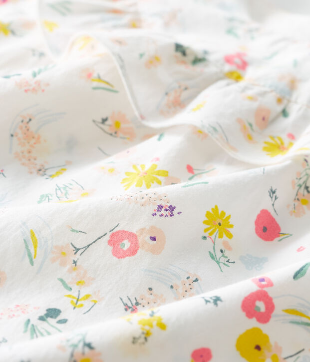 Mono corto estampado para beb&eacute; ni&ntilde;a blanco/multicolor