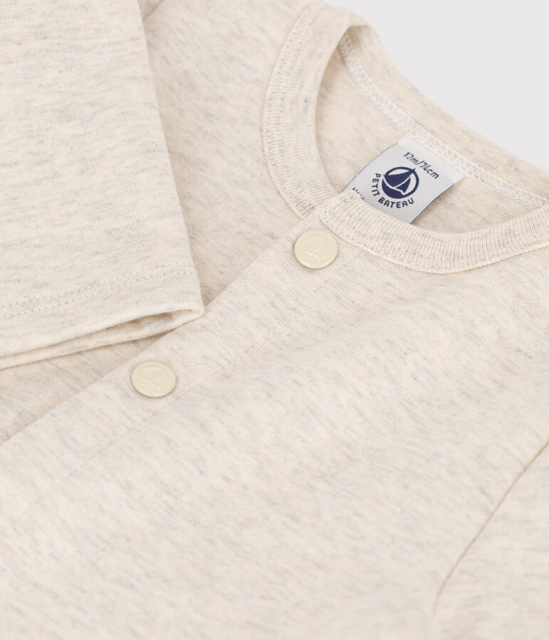 C&aacute;rdigan liso de punto grueso para beb&eacute; beige