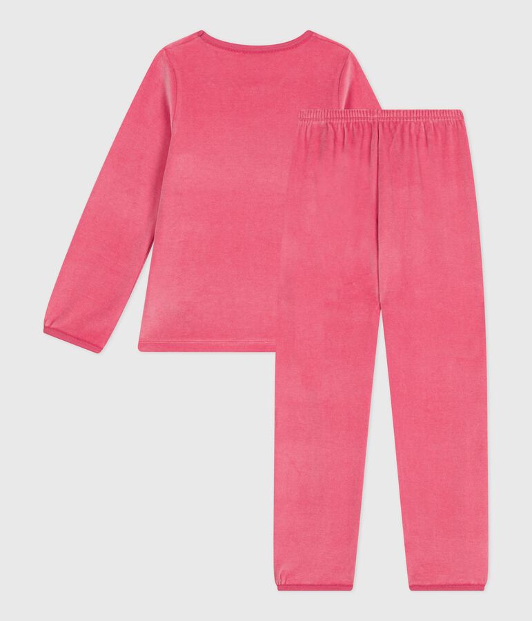 Pijama infantil de terciopelo rosa