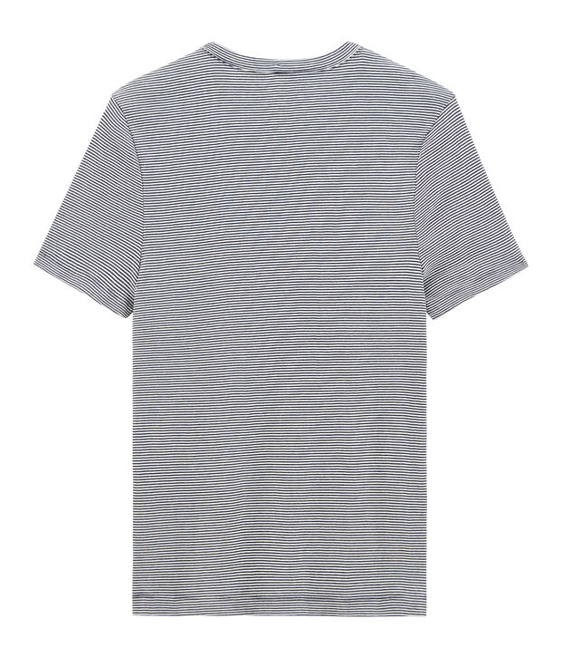 Camiseta de manga corta ic&oacute;nica con cuello redondo para hombre azul/blanco