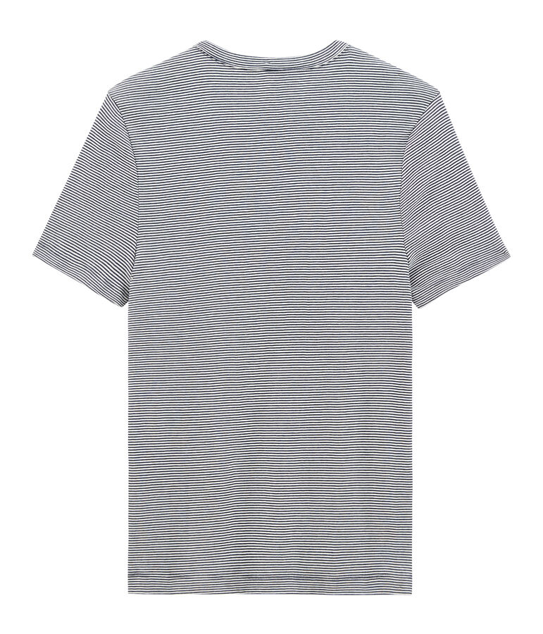 Camiseta de manga corta ic&oacute;nica con cuello redondo para hombre azul/blanco