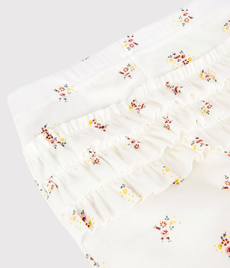 Leggings estampados de algod&oacute;n de beb&eacute; ni&ntilde;a blanco MARSHMALLOW/blanco MULTICO