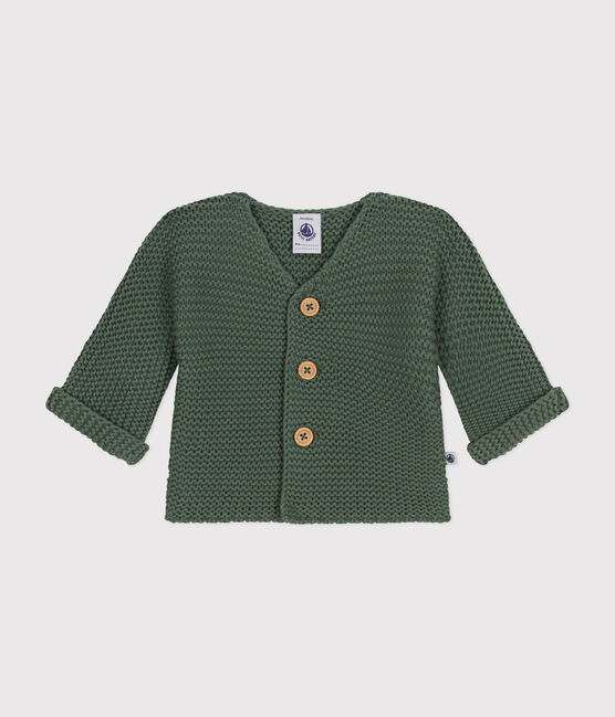 Cárdigan de punto bobo para bebé verde CROCO