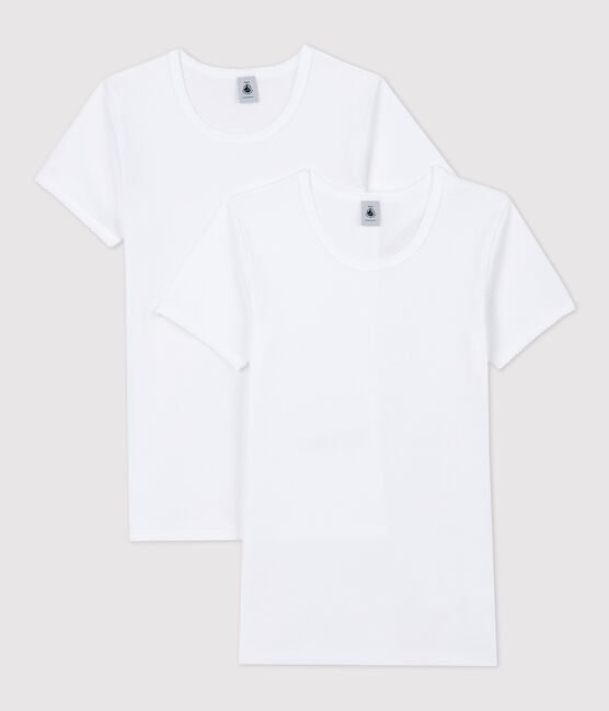 Lote de 2 camisetas blancas de manga corta de chica variante 1