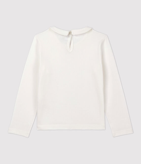 Camiseta de manga larga de algodón de niña blanco MARSHMALLOW
