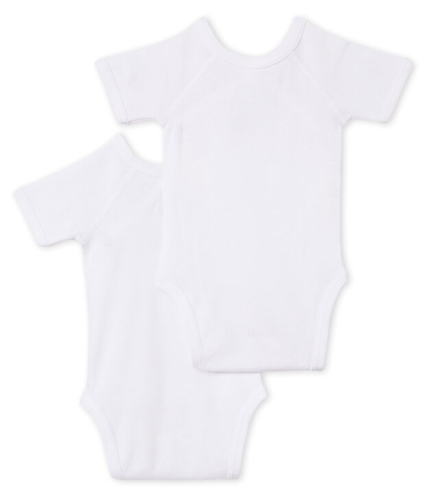 Lote de 2 bodies unisex lisos de manga corta para reci&eacute;n nacido multicolor